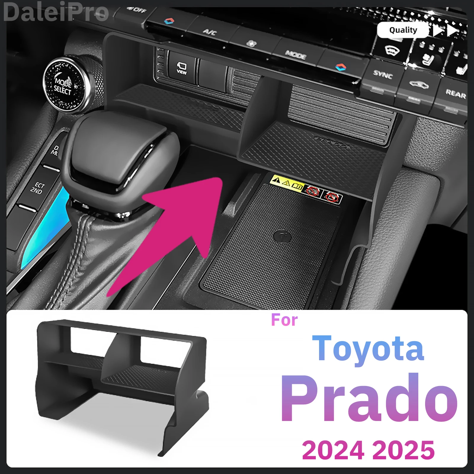 For Toyota Land Cruiser 250 Prado LC250 2024 2025 Car Center Console Organizer Tray Layered Storage Box Tidying Car Accessories