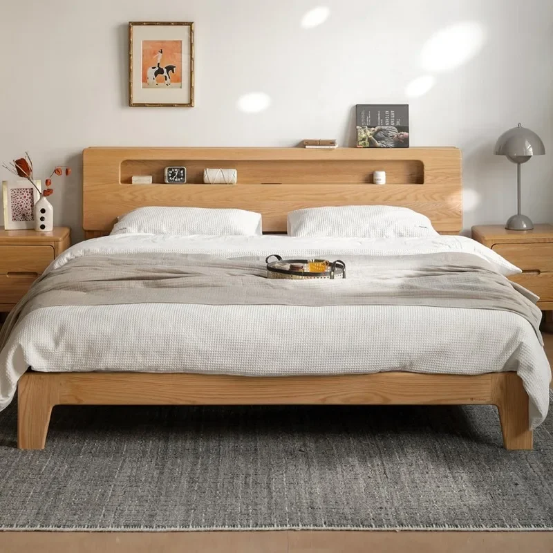 Full solid wood bed bedroom 1.8 oak Nordic bed modern simple 1.5 meters master bedroom double bed furniture