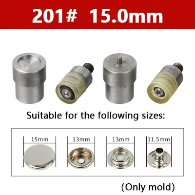 Hand Pressure Snap Mold DIY 12.5/15/17/20mm Fasteners Buttons Dies Installation Mould with Snap Buttons for Hand Press Machine