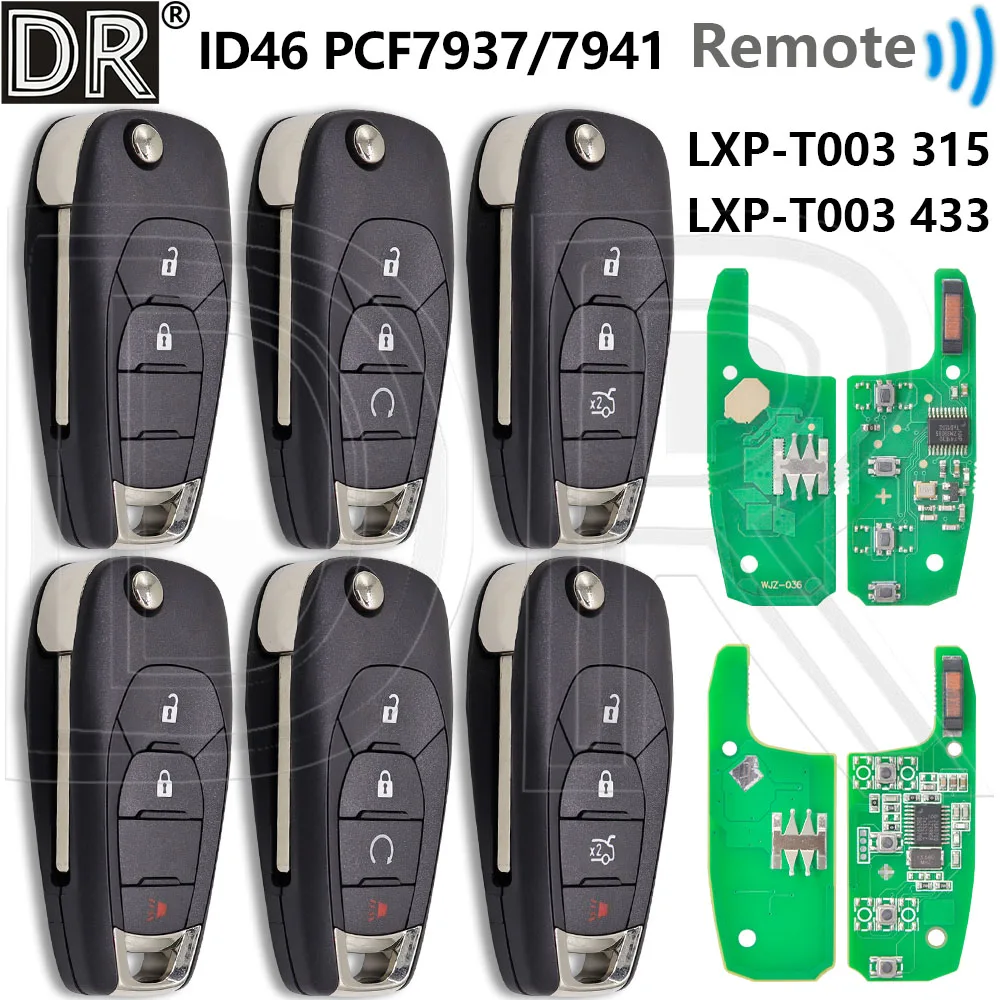 Great ID46 PCF7941 Chip 315/433MHz Car Remote Key For Chevrolet Cruze XL7 XL8 Onix Tracker Colorado RS Sonic T Avo Trailblazer