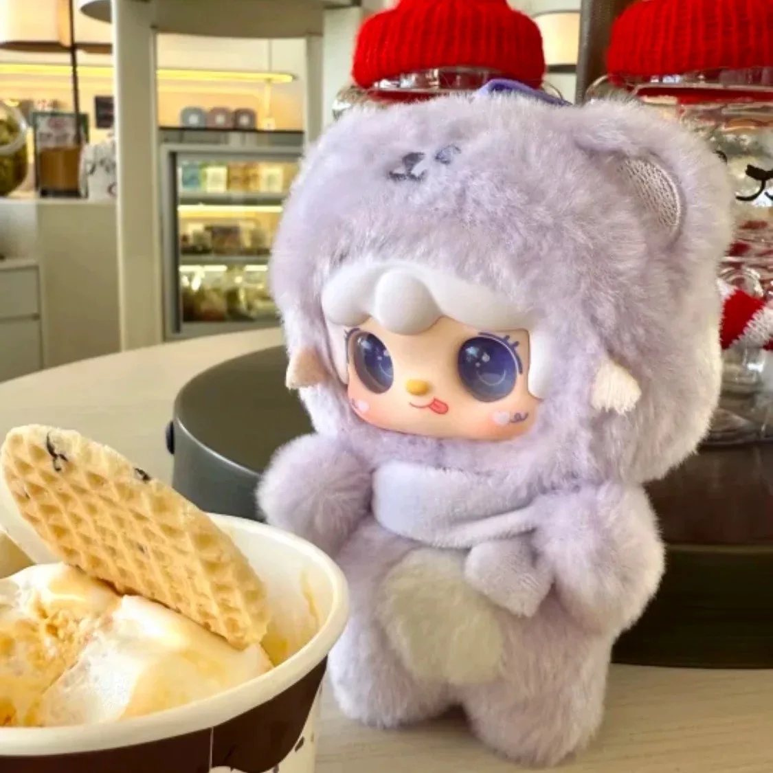 

YOOKI Super Cute Bite Bear Blind Box Trendy Plush Pendant Cartoon Collectible Figurine Hidden Style Gift For Girls