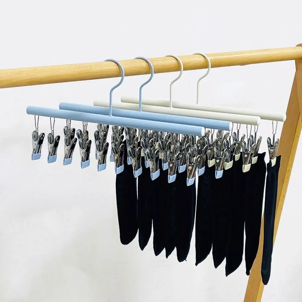 

3Pcs Stainless Steel Clothes Drying Hanger Anti-Slip Windproof Underwear Drying Clips Space Saving with 10 Clips