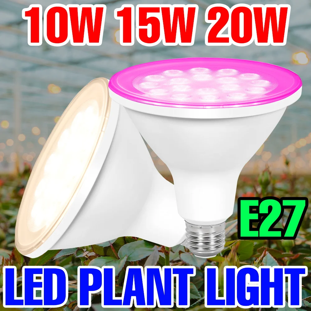 

20 Вт светодиодная лампа полного спектра для выращивания растений E27/E26 лампа для выращивания 220 В для комнатного освещения кактуса в горшках, овощей, заполняющего растения 110 В