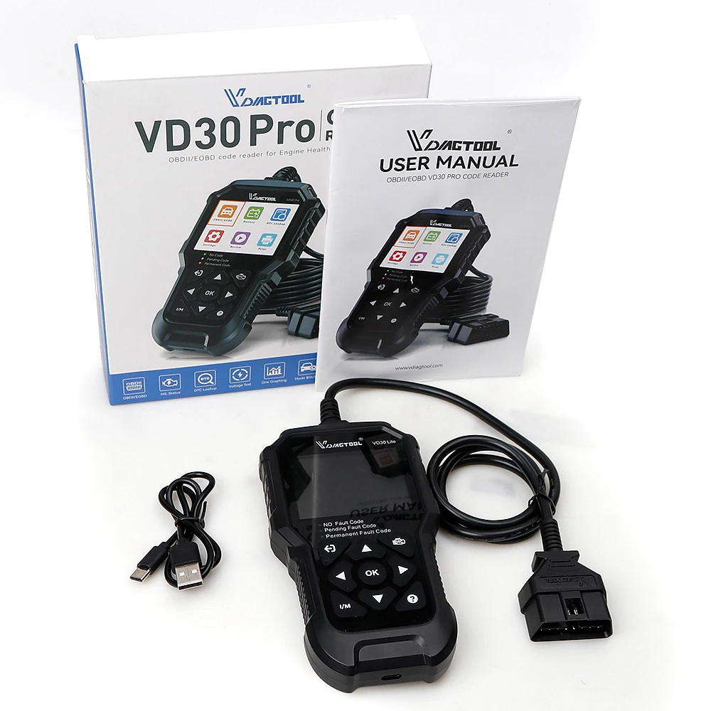 2026 VDIAGTOOL VD30Pro OBD2 Scanner Diagnostic Tools OBDII Code Reader Tool For Check Engine Light Battery Voltage Testing