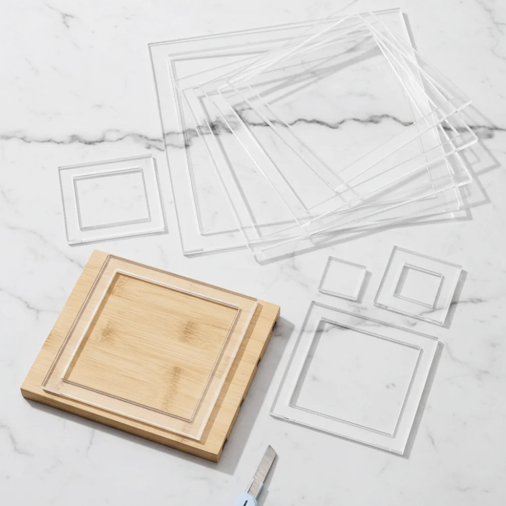 Transparent Acrylic Router Template Set, 9Pcs