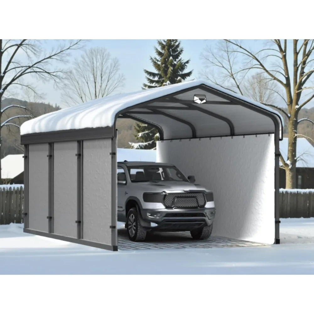 Metal Carport,Carports 10x15 Heavy Duty,Car Tent Garage with Galvanized Metal Roof,Car Port Kits for Snow,Outdoor Car Shelter