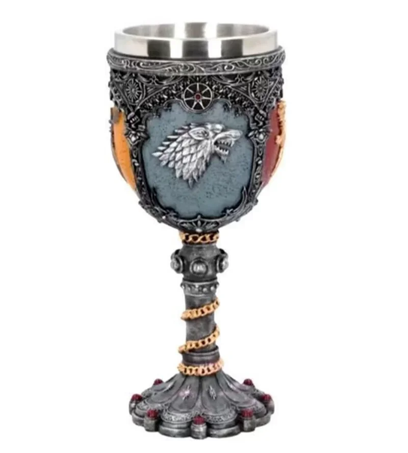 1pcs Goblet 3D Resin Skull Wine Series Dragon Claw Skeleton Spine Whiskey Cup Gaming Wine Glass