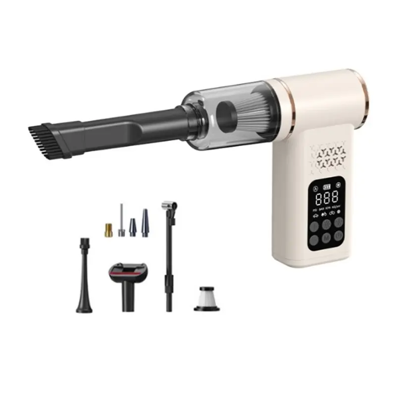 For Car Travel For Multifunctional Vacuum Cleaner 2 In 1 Portable Tire Inflator Pump With Digital Display