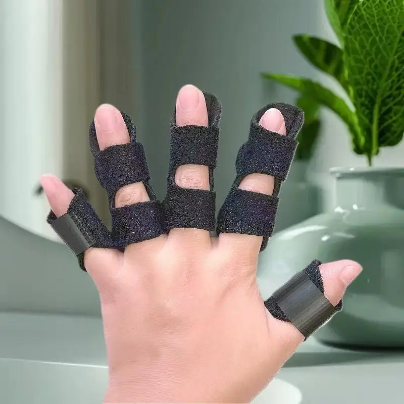 Finger Fixing Splint Straightening Brace Adjustable Strap With Aluminium Plate Support For Finger Corrector Knuckle Care Recover