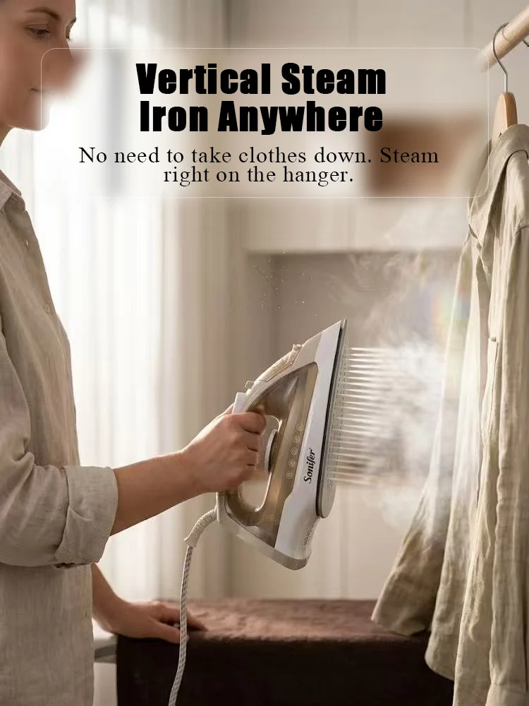 Steam Iron Sonifer SF-9044 2000W Ceramic Soleplate Vertical Steam Adjustable Steam 250ml Tank Clothes Iron for Home