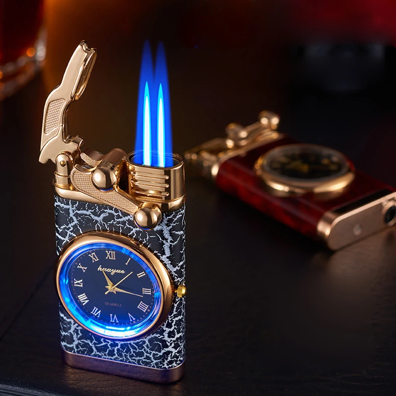 

2023 NEW Windproof Butane Gas Lighters Unusual Turbo Lighters Mini Metal Watch Cigarette Cigar Lighters Men's Gadget Gift