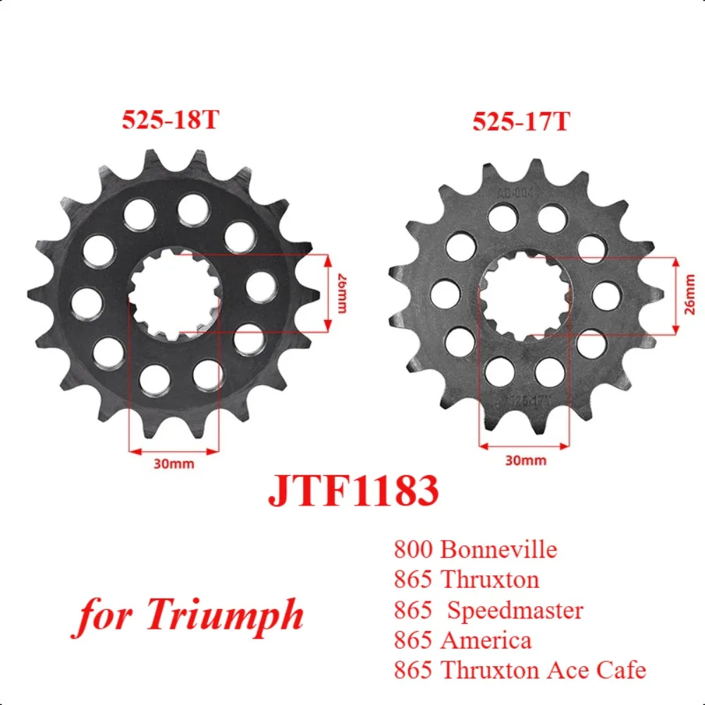

1pc 525 17T 18T JTF1183 Front Sprocket Gear Staring Wheel Cam for Triumph 800 Bonneville 865 Thruxton 2007-2015 865 Speedmaster