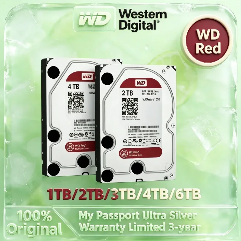 Reliable Western Digital WD Red 3.5 Inch Internal HDD 5400RPM SATA6Gb/s 64MB Cache 2TB To 6TB NAS Hard Drive For Desktop Use