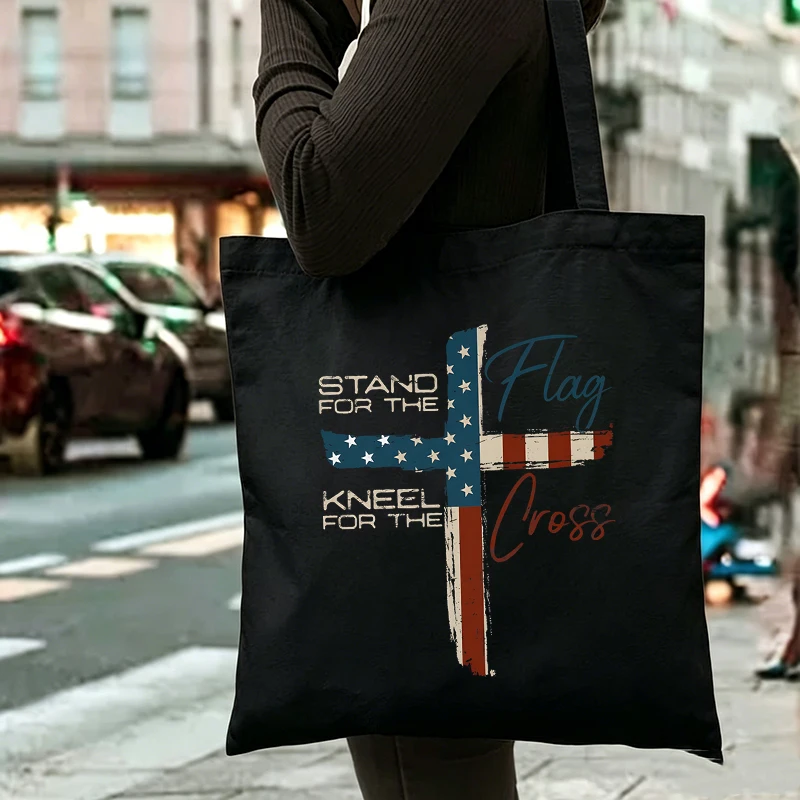 One Nation Under God 250 Years Print Canvas Bag America July 4th Shopping Bag Popular USA 250th Gift Unisex Handbag