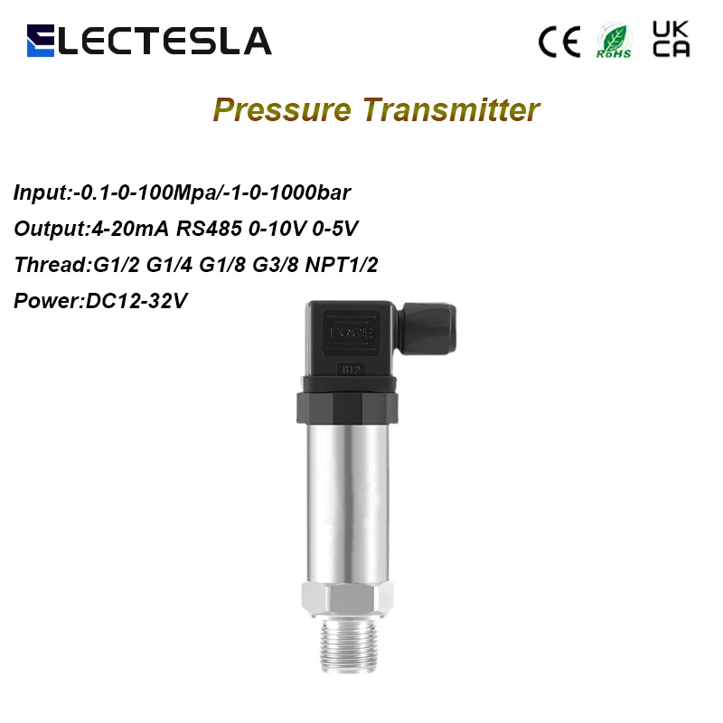 

4-20mA 6bar Input Power DC24V Water Pressure Oil Pressure Transmitter Gas Liquid Pressure Sensor