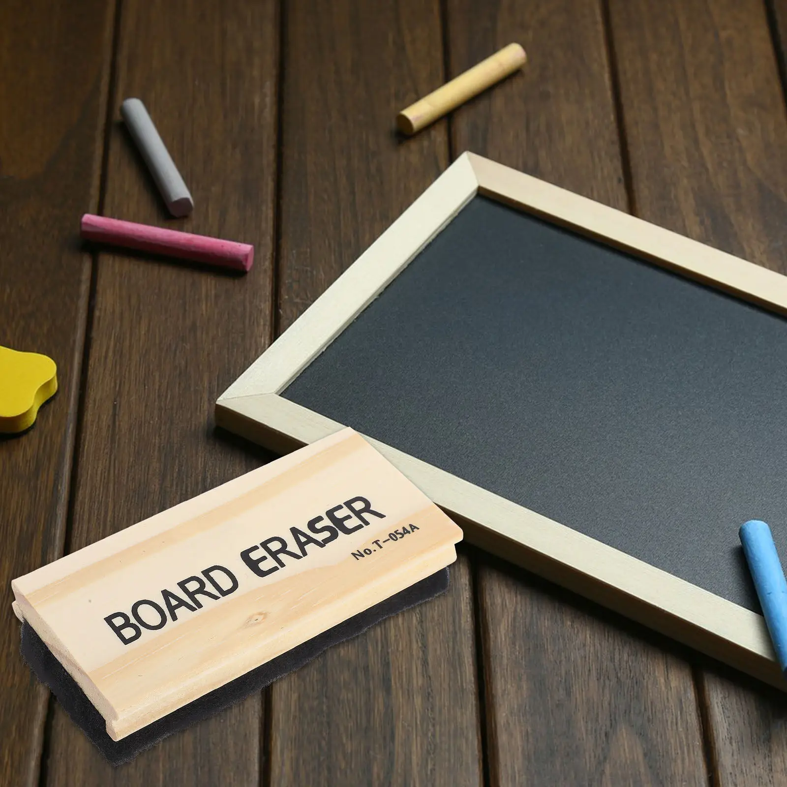 

5Pcs Wooden Blackboard Eraser Set Smooth Wipe No Static Strong Absorption Dry Eraser for School Classroom Office Home Chalkboard
