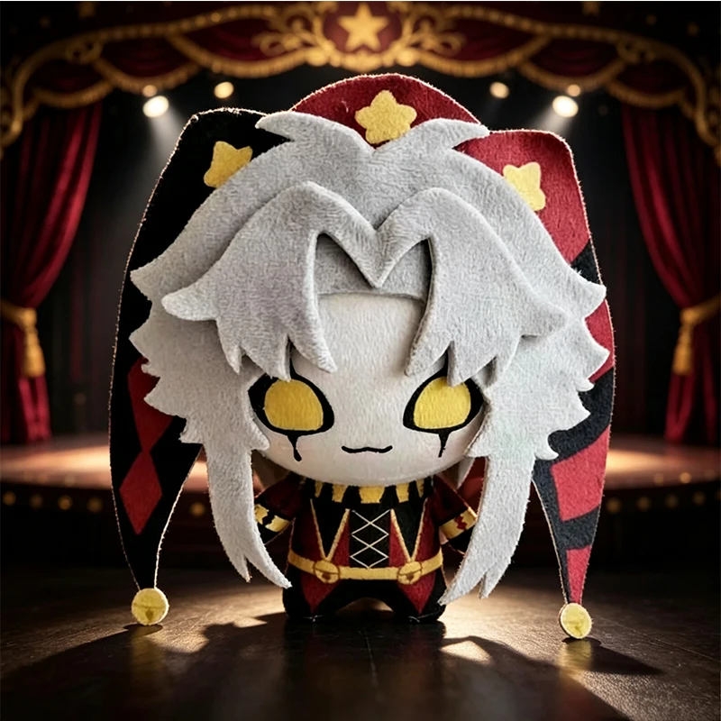 New Funny Crying Style Circus Anime Character Pierrot Plush Toys Stuffed Plushie Doll Freak Game Bag Keychain Hanging Pendant