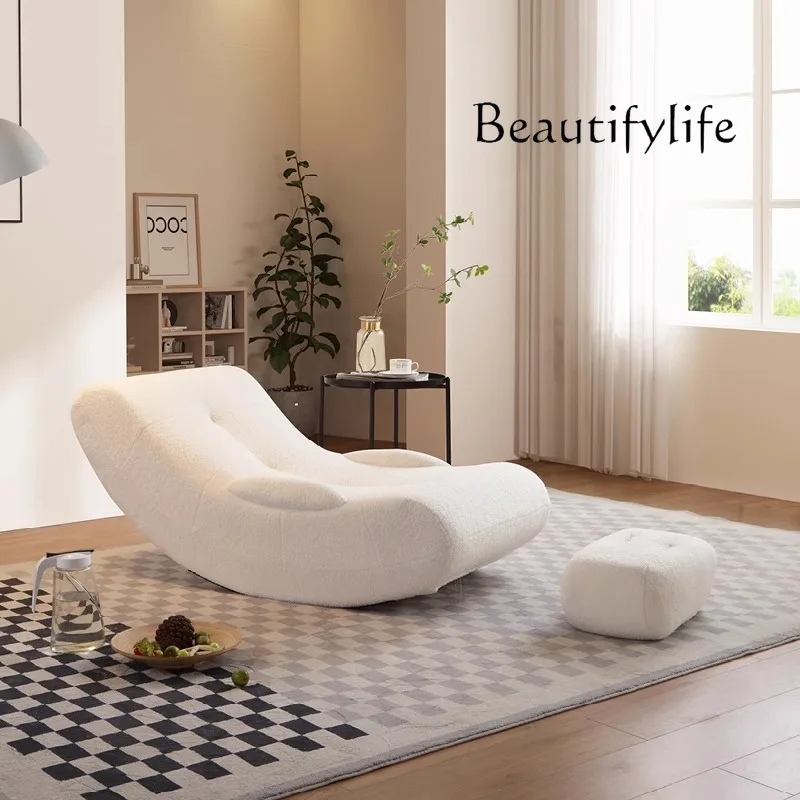 Sofa Balcony Living Room Bedroom Leisure Home Single Rocking Chair Sleeping and Reclining Designer Crescent Lounge Chair