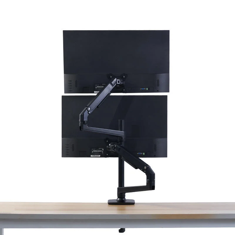 #Hot Selling Computer Desk case  Spring Loading 9kg Double  Mount Fully Adjustable Screen Support Bracket