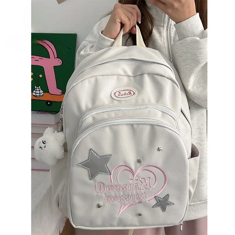 

Xiuya Aesthetic Backpacks for Women Letter Embroidery Elegant Cute Fashion Casual Backpacks Kawaii Harajuku Korean Popular Bag