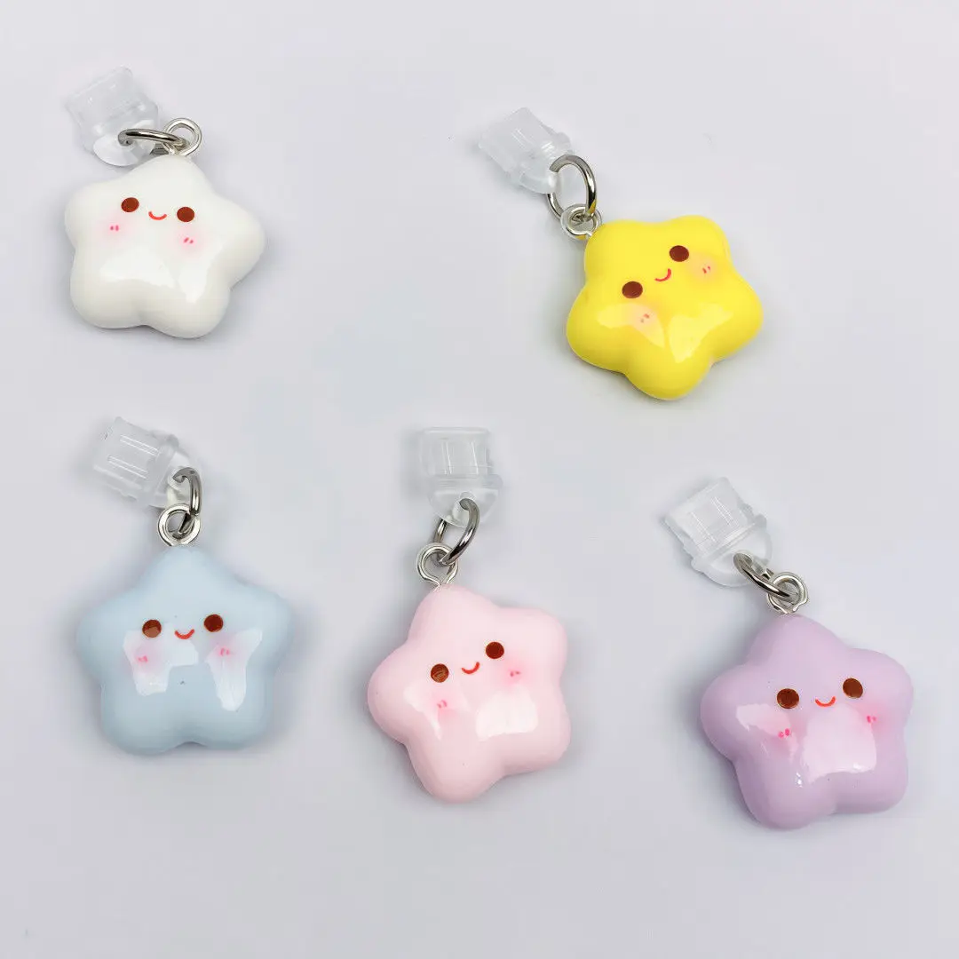 

Простая пылезащитная заглушка с милой звездой, очаровательная женская модная заглушка порта зарядки для iPhone, пробка для AirPods, подвеска типа C, пылезащитная крышка