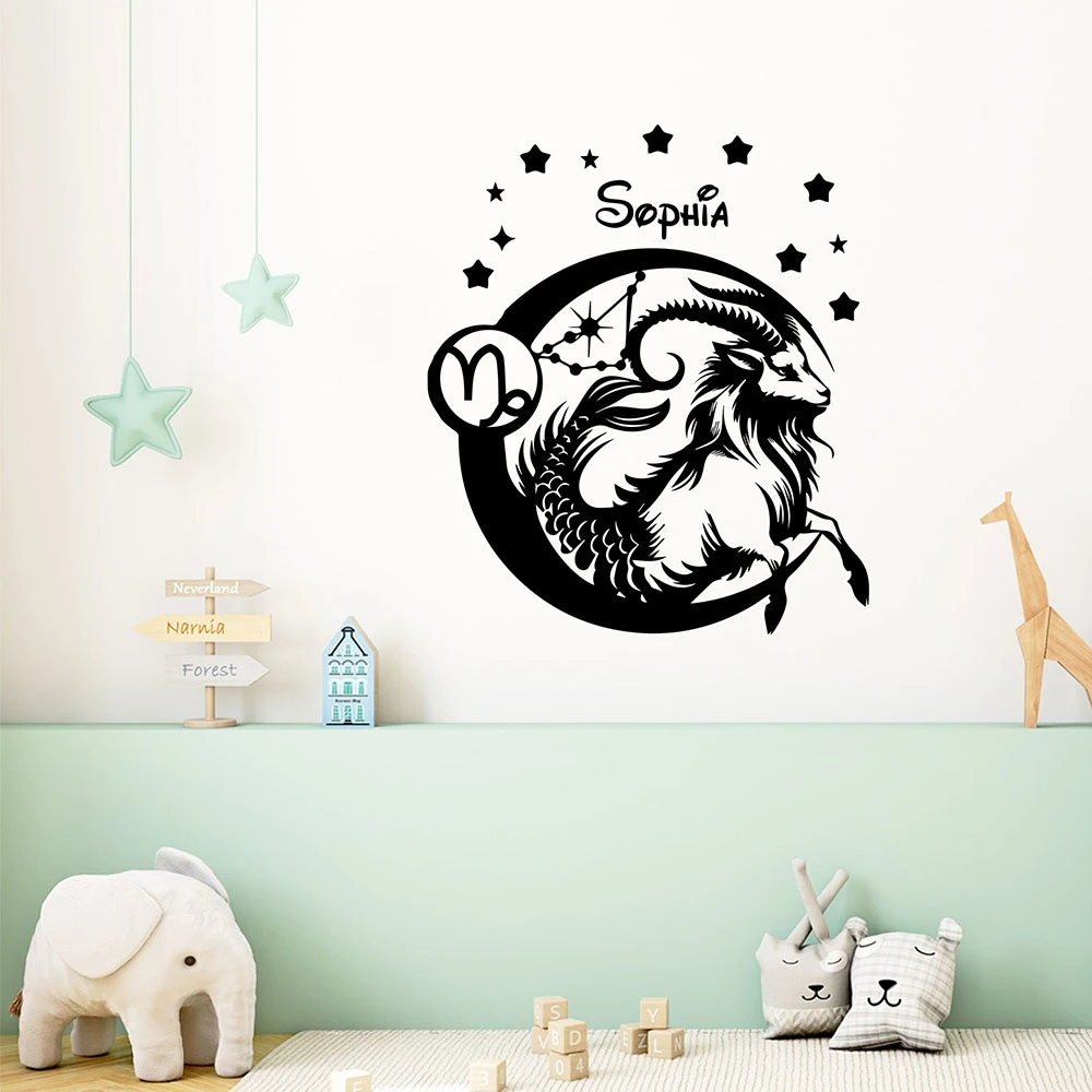 1PC Creative Capricorn Customizable Name Home Decor Wall Stickers A gift for a friend Decoration Accessories Murals
