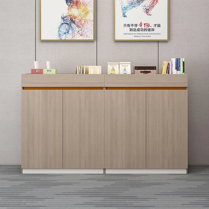 Partition Cabinet Office Tea Wooden Short Floor Locker Information Printer Long Storage