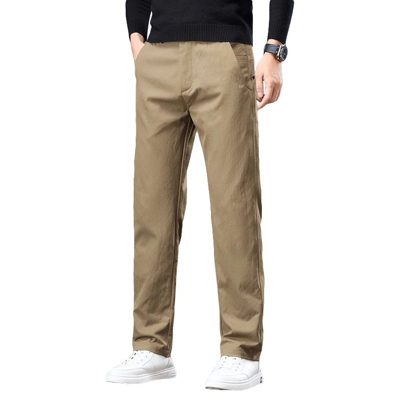 

2026 Spring Men Slim Fit Casual Straight Pants Men Streetwear Lightweight Pants Men Oversized Pants Male Business Trousers