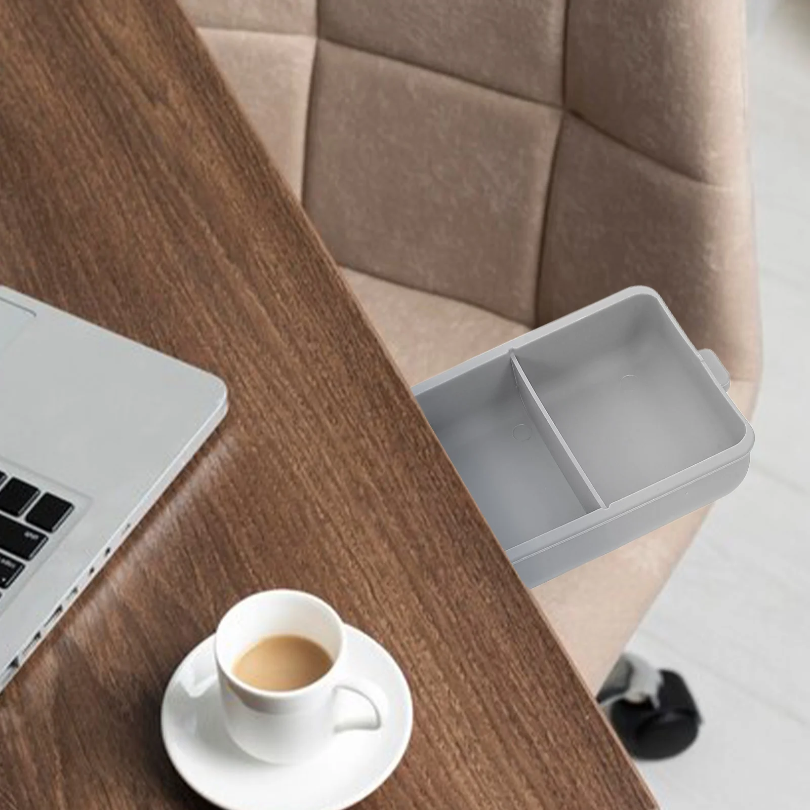 2 pcs Under Desk Drawer Organizer Space Saving Hidden Storage Box For Office Home School Slide Out Desktop Drawer Self Adhesive