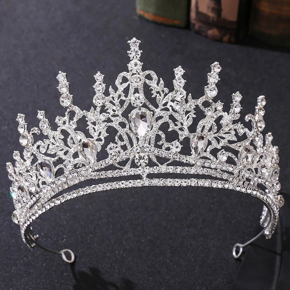 

Siver Color Wedding Crown For Bridal Headpiece Baroque Crystal Tiaras And Crowns Bride Wedding Hair Accessories Gift