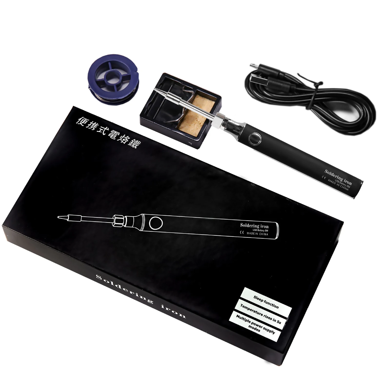 Wireless Soldering Iron USB Rechargeable 3 Temperature 330-450℃ Cordless Portable Electric Solder Pen for DIY Electronics Repair