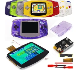 충전식 배터리 C타입 GBA 교체 플라스틱 쉘, 사전 적층 IPS LCD, 그레이 및 블랙 스크린 하우징 키트, 1800mah, V5, 신제품