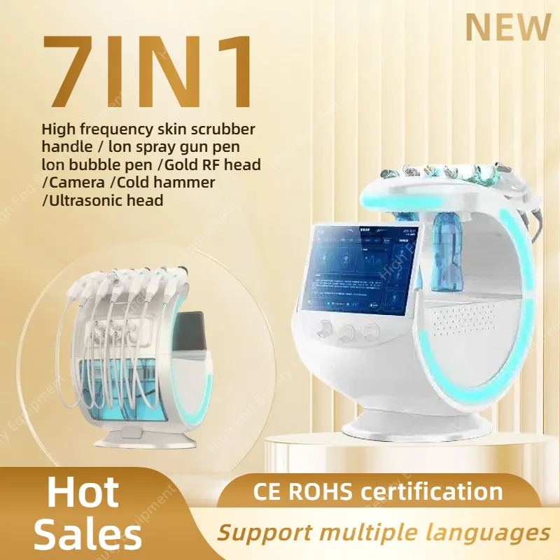 

Smart Ice Blue Plus 7 in 1 Oxygen Hydro Dermabrasion Bubble Machine Professional Face Hydra Machine Rf Lifting Ultrason Machine