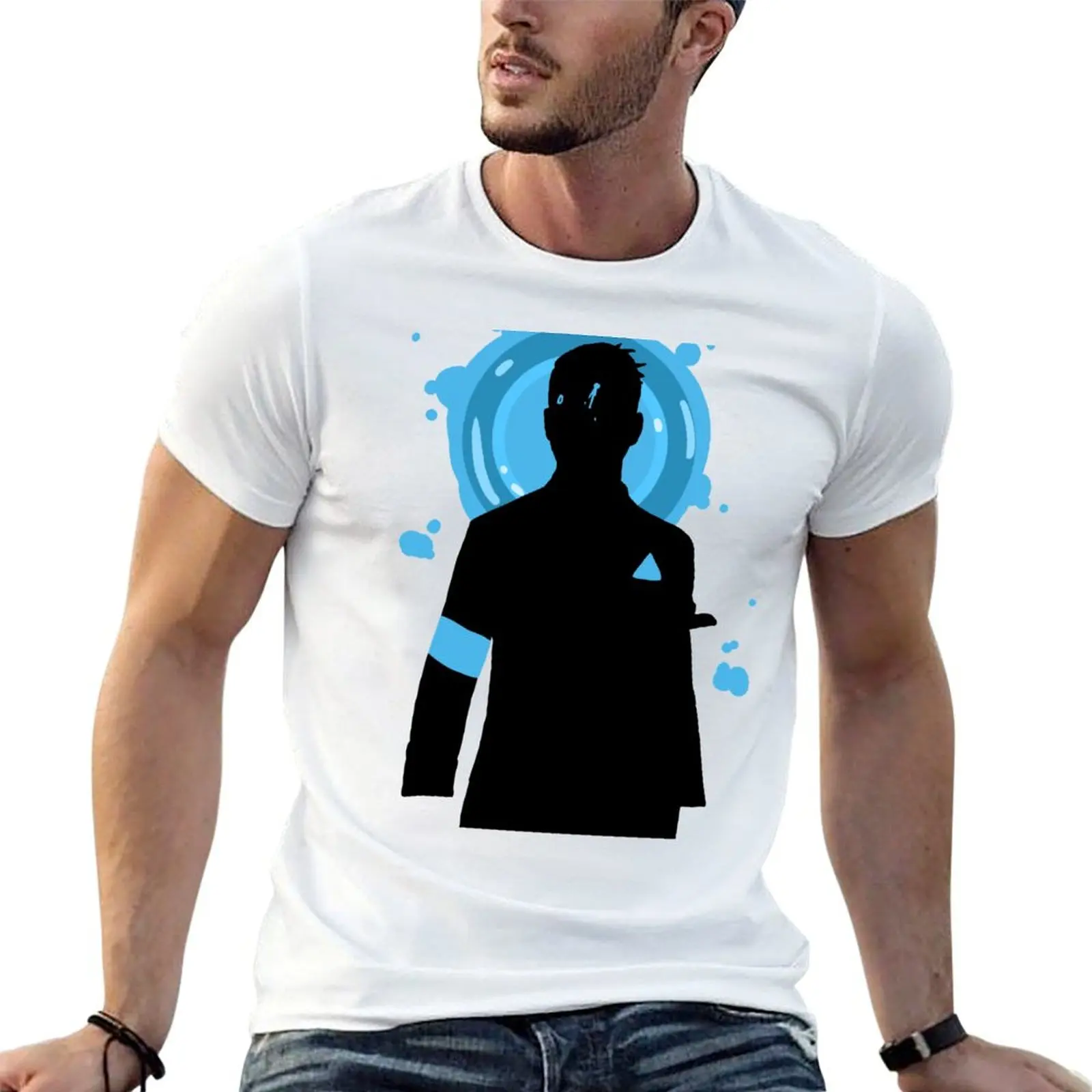 

Connor Detroit; Become Human silhouette T-Shirt t shirts for man slim fit t shirt man plain T-Shirt