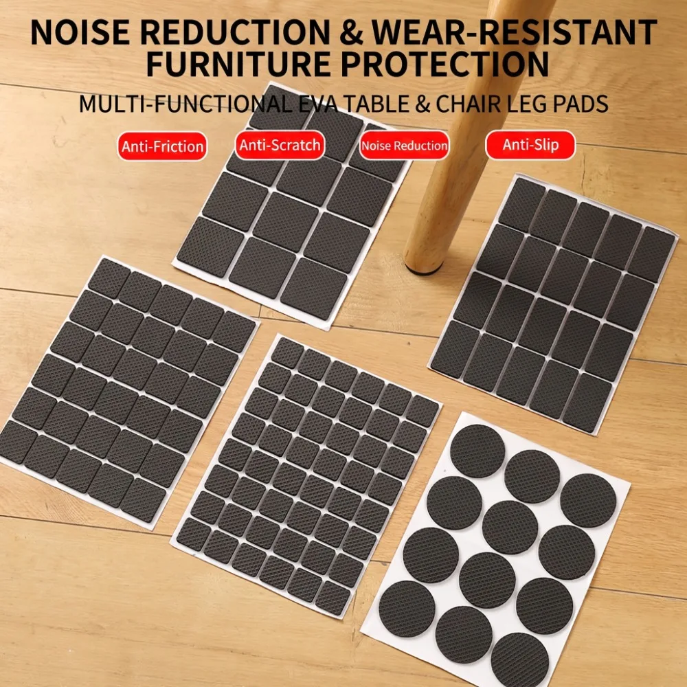 12/30pcs Noise-Reducing Chair Leg Covers, Anti-Slip Furniture Foot Pads, Silent Shock-Absorbing Pads for Tables and Chairs Set