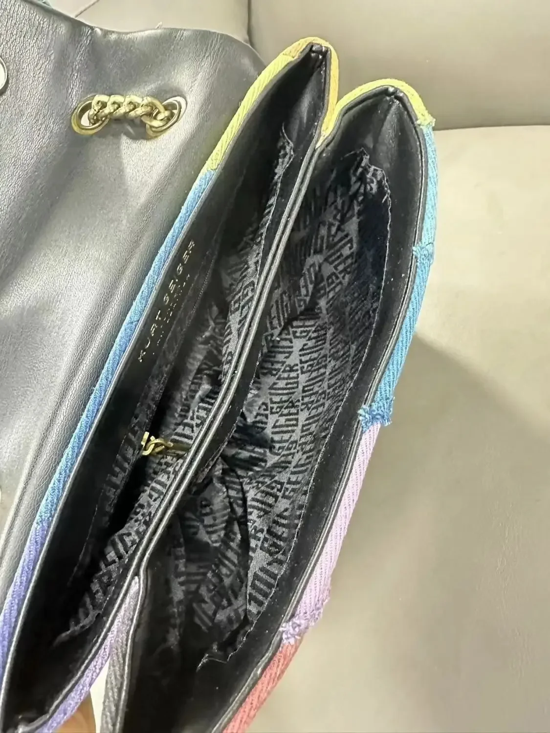 KURT GEIGER LONDON 2024 Color Matching New Denim Fashion Small Fragrance Foreign Style Plaid Classic Eagle Head