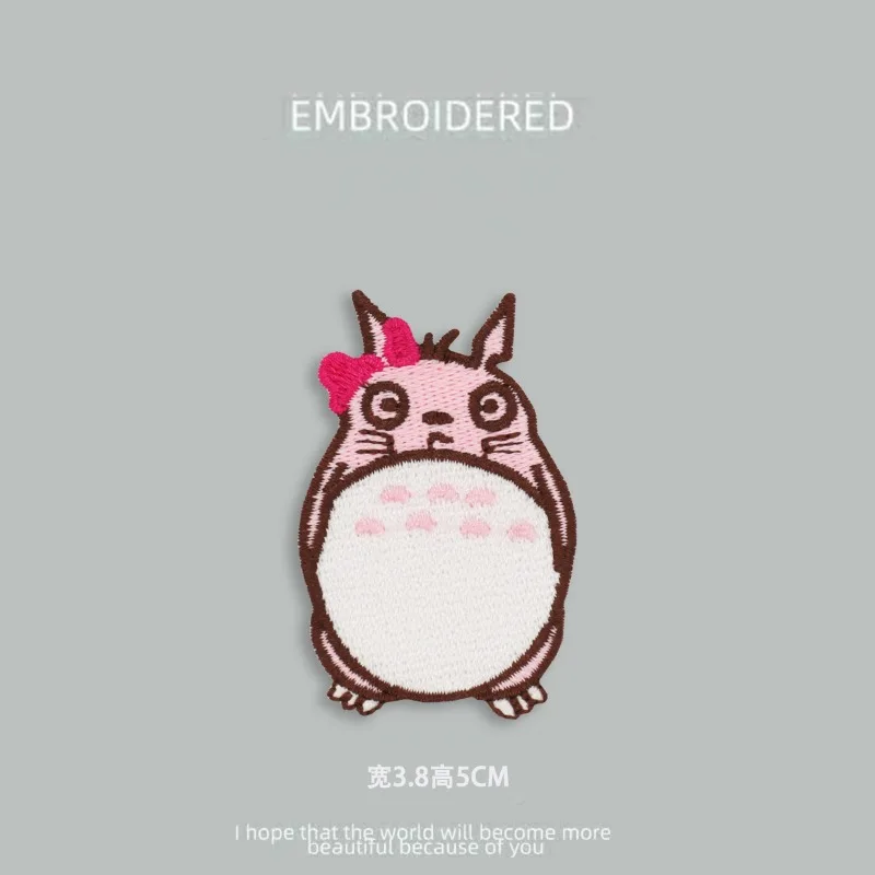 My Neighbor Totoro Embroidered Iron on Patches Self Adhesive No Sew Fabric Stickers Cute Applique Decor for Journal Notebook DIY view 3