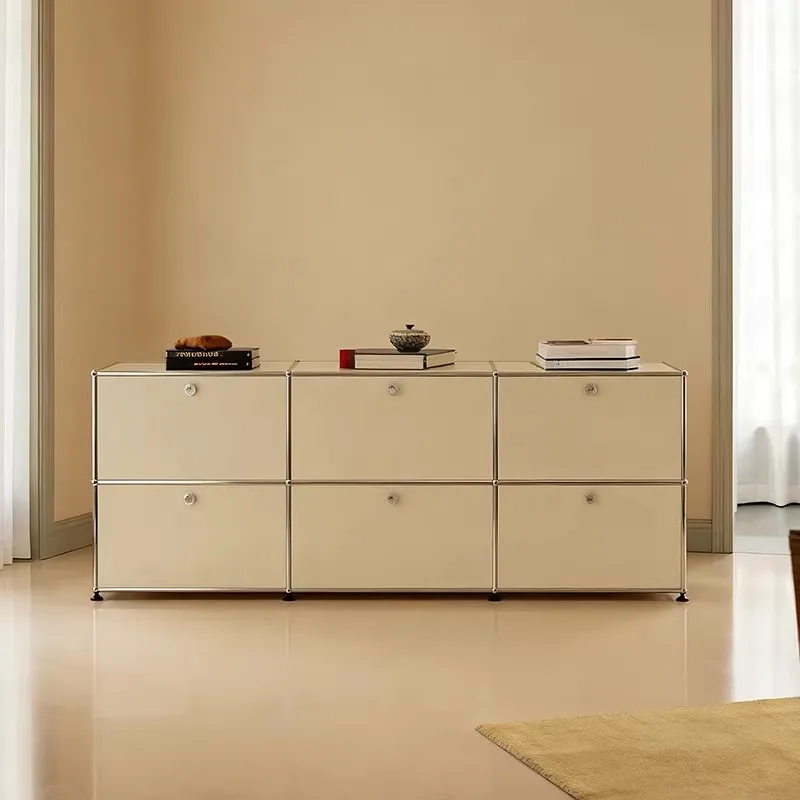 Modern Steel Living Room Cabinet Customized Modular Module DIY Metal TV Stand Cabinet Sideboard Storage Shelf Furniture Closet