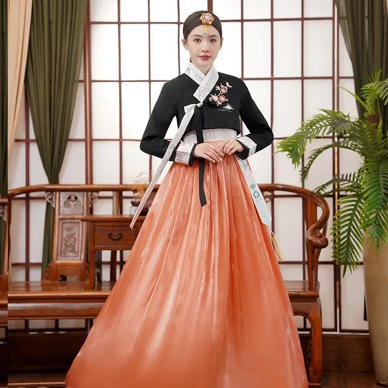 

Корейский традиционный костюм Ханбок для женщин, национальный костюм корейских этнических меньшинств, дворцовый костюм Ханбок, платья для национальных танцев, старинное свадебное платье для вечеринок