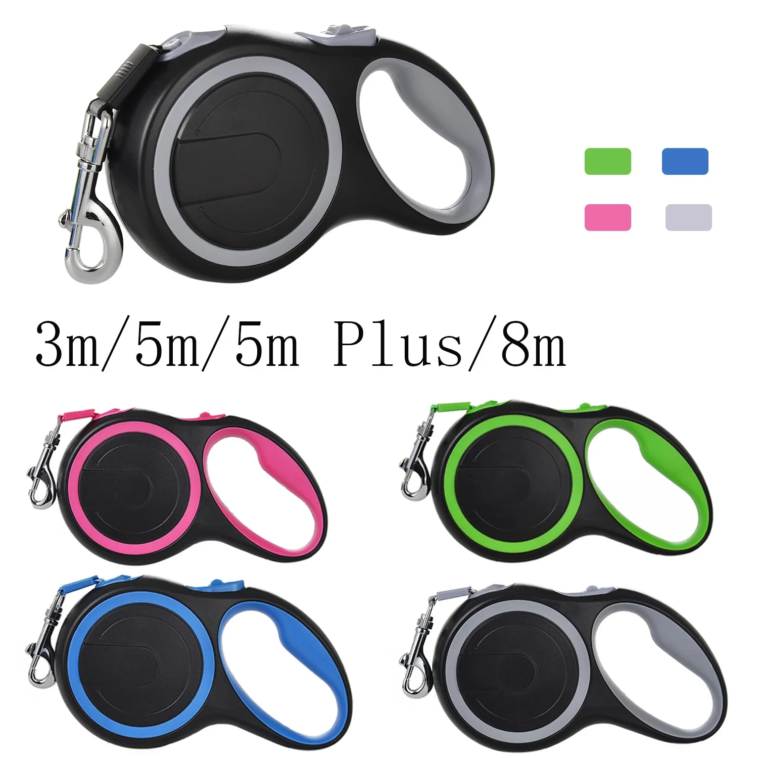 

3 м, 5 м, 8 м, длинный прочный выдвижной поводок для собак, маленькие и большие собаки, автоматический выдвижной нейлон, прочный прогулочный уличный поводок для домашних животных
