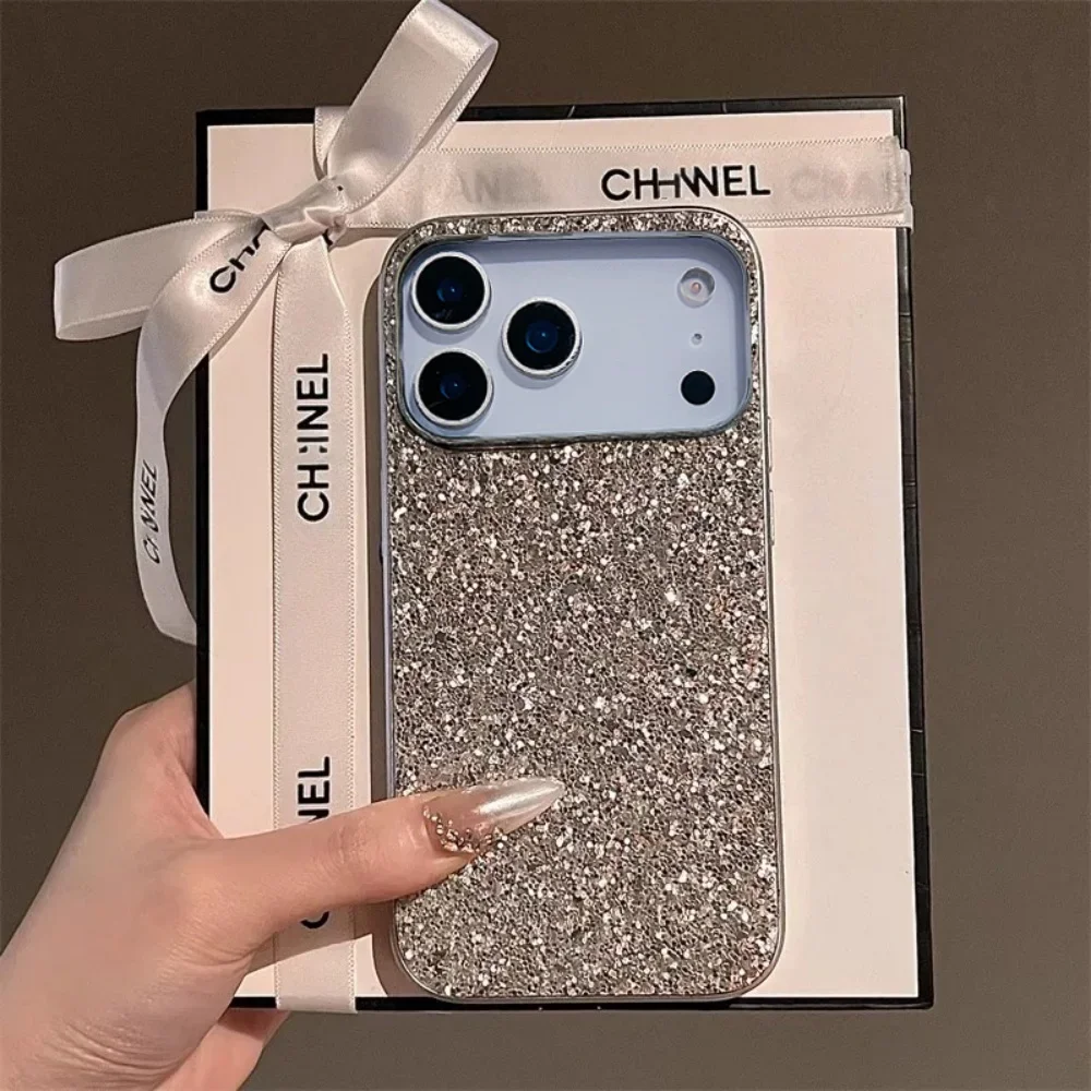 

Luxurious Shining Glitter Plating Case For iPhone 17 Air 16 15 14 13 12 11 Pro Max Plus 17Pro Bright Colors Sequin Phone Cover