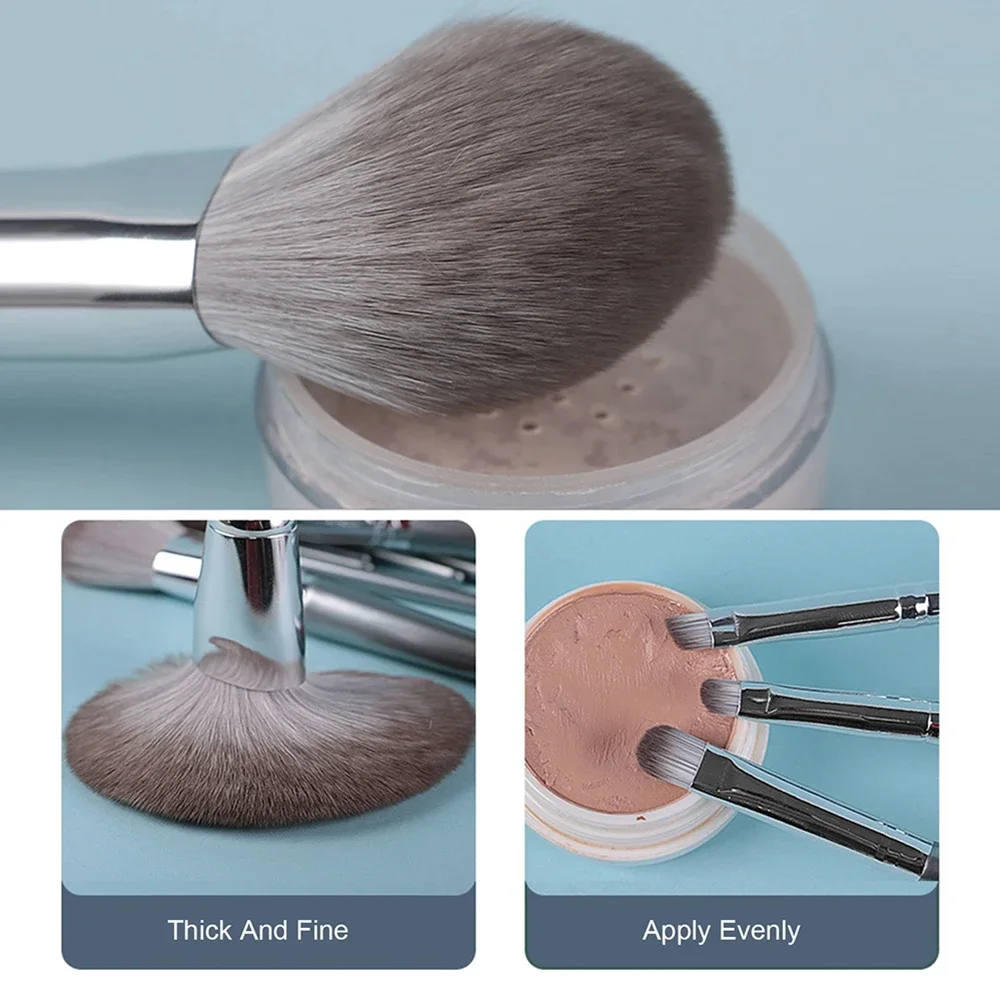 1 conjunto de 14 pincéis de maquiagem cabelo macio sombra de olho em pó blush rosto reparação nariz sombra maquiagem artista conjunto completo de ferramentas