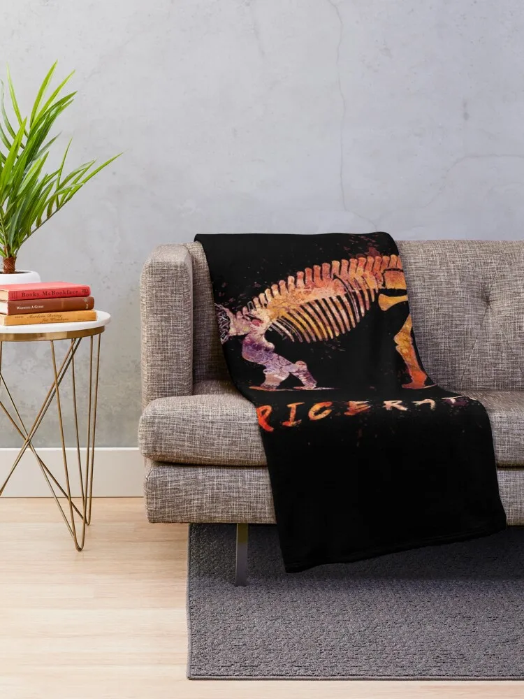 Triceratops skeleton Throw Blanket Tourist Designers Thin heavy to sleep Blankets