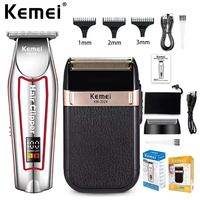 Kemei Cordless Hair Trimmer Men's Rechargeable Electric Hair Clipper Reciprocating Twin Blade Beard Shaver,KM-034,KM-2024,Kit