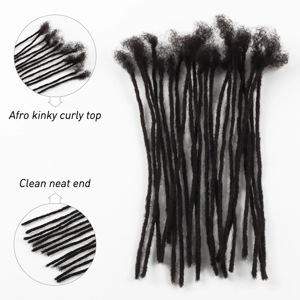 Ahvluas 0.2Cm Micro Locs Sister Locs 100% Lembut Ketat Natural Afro Kinky Rambut Manusia Permanen Loc Ekstensi Rambut Manusia