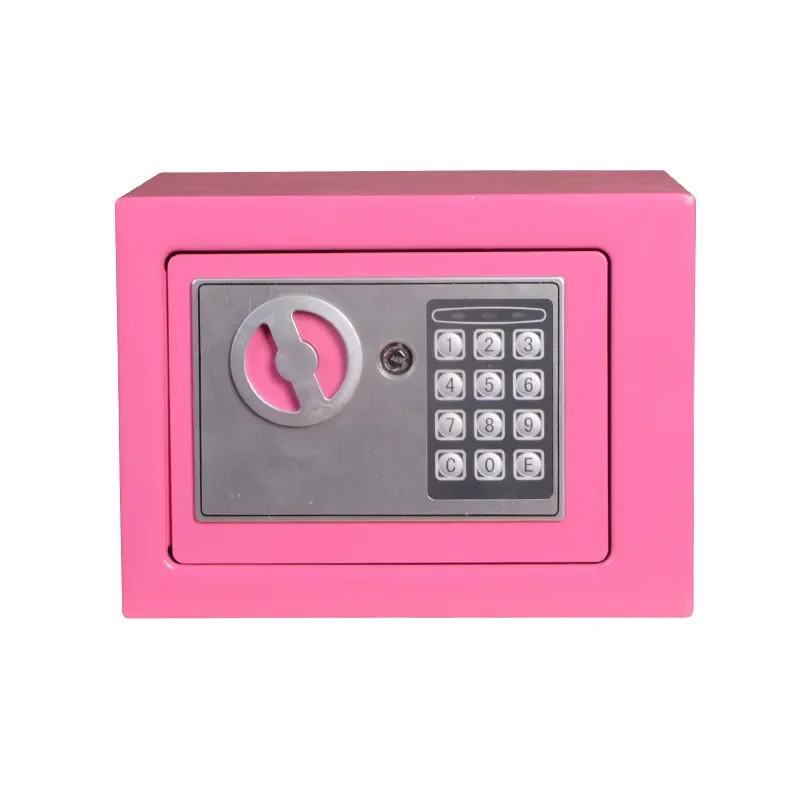 Digital Safe for Money Mini Steel Safes Money Bank Small Household Password Key Safety Security Box Keep Cash Jewelry Document