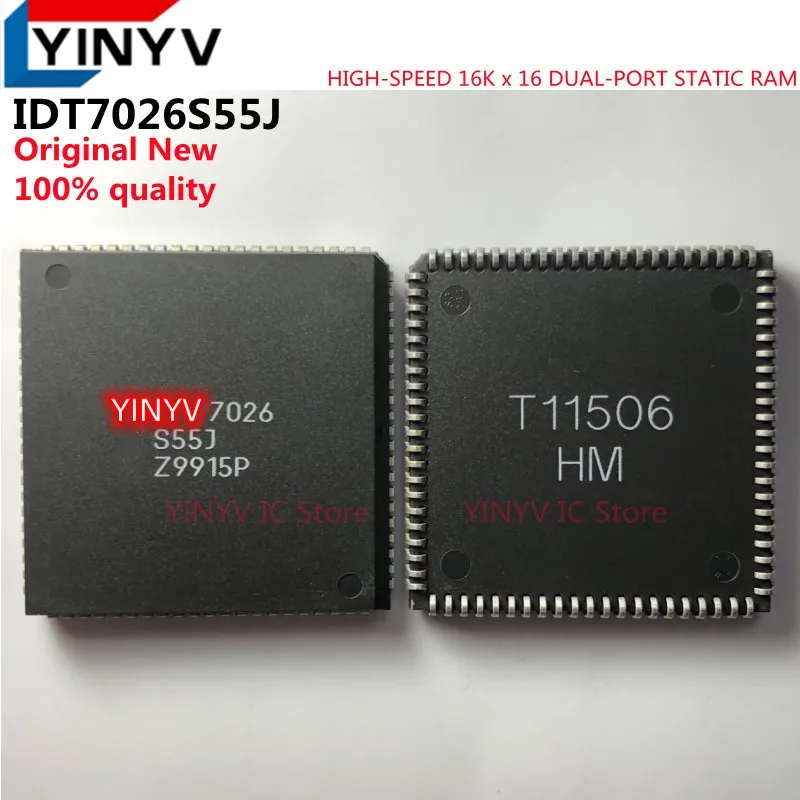 2Pcs IDT7026S55J  IDT7026 7026  7026S55J  PLCC84 HIGH-SPEED 16K x 16 DUAL-PORT STATIC RAM 100% new imported original 100% qualit