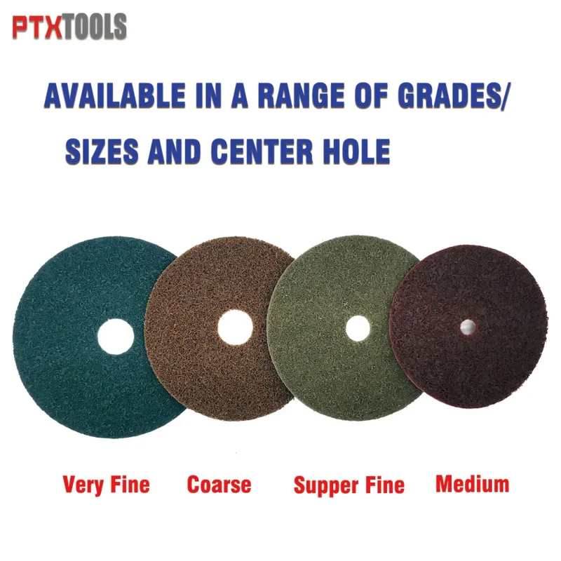 2 PCS 4-Inch/100mm 4.5-Inch/115mm 5-Inch/125mm 3M SC Surface Conditioning Disc Nonwoven Disc NylonSanding Disc Hook and Loop