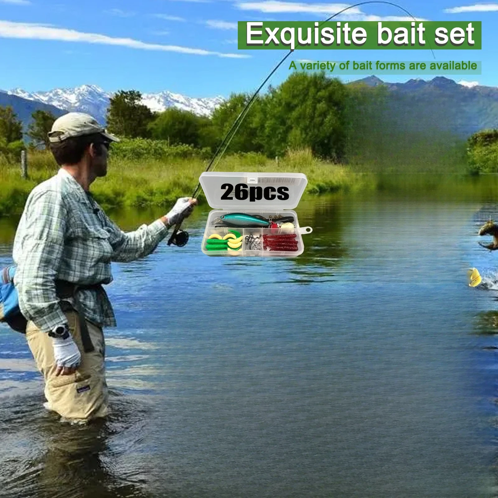 مجموعة طعوم الصيد الطعوم الصلبة الناعمة المعدنية تهزهز ملعقة والعتاد الطبقات ل باس بايك كرانكبيت معالجة اكسسوارات 26/78/107/122 قطعة