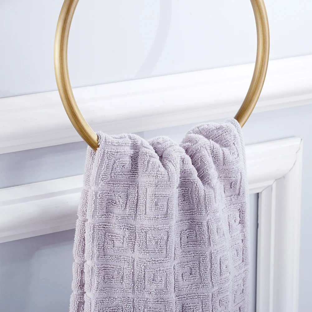 

Elegant Round Towel Ring Brass Bathroom Rack Brushed Old Design Home Hotel School Decor Round Towel Ring